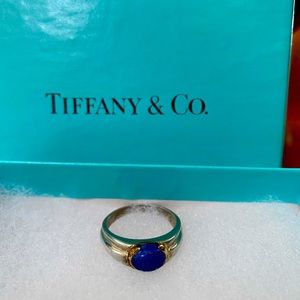 Tiffany & Co rare 18 ct gold and silver Lapis ring